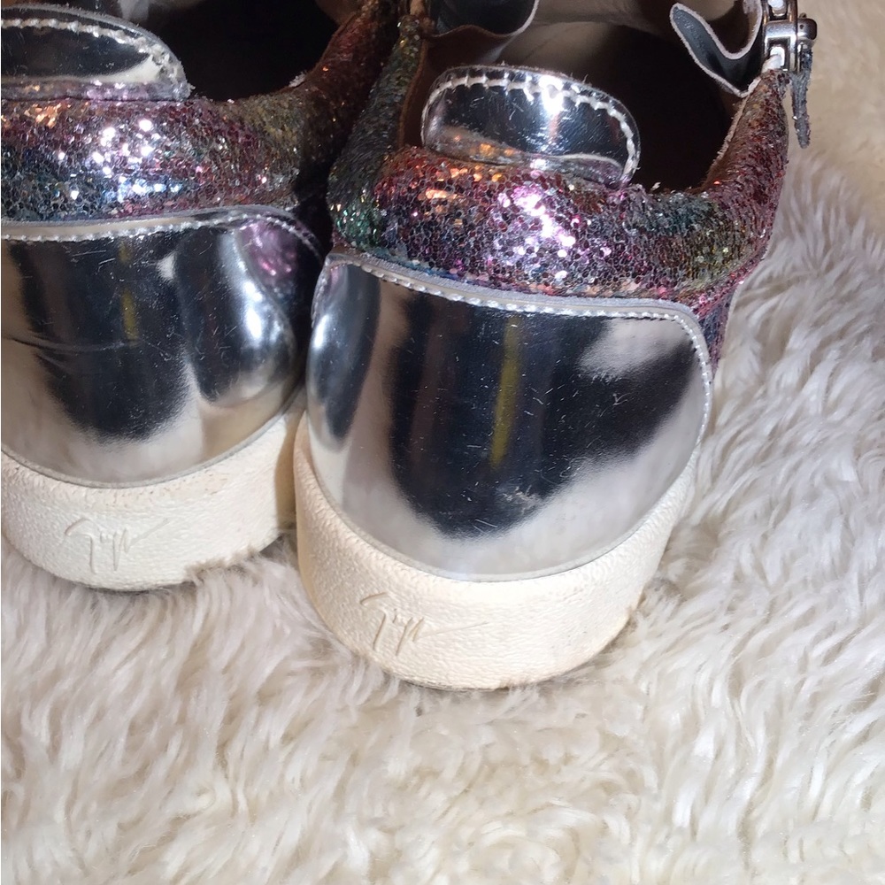 Giuseppe zanotti sparkle lace up sneakers size 9 - Picture 5 of 8
